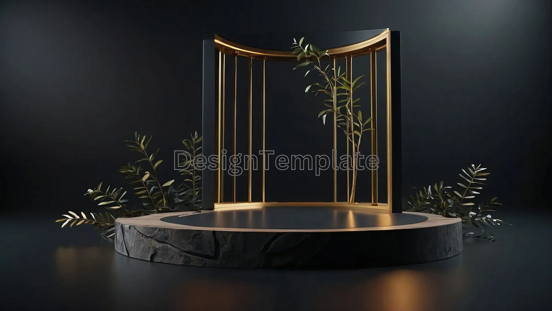Illuminated Bonsai Tree on Slate Frame Background Photo